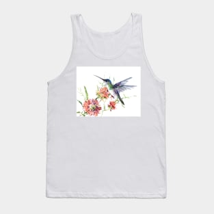 Hummingbird and Flowers Tank Top